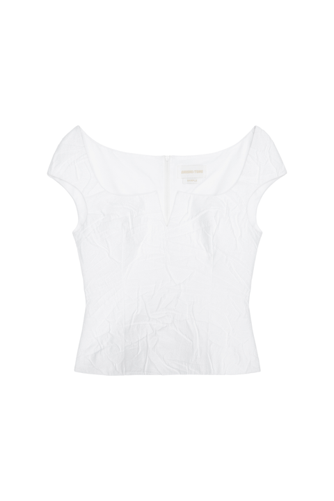 White U-Neck Crop Top