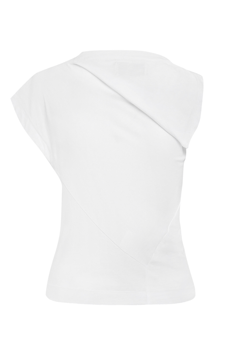 White Hebo Drape Details Top
