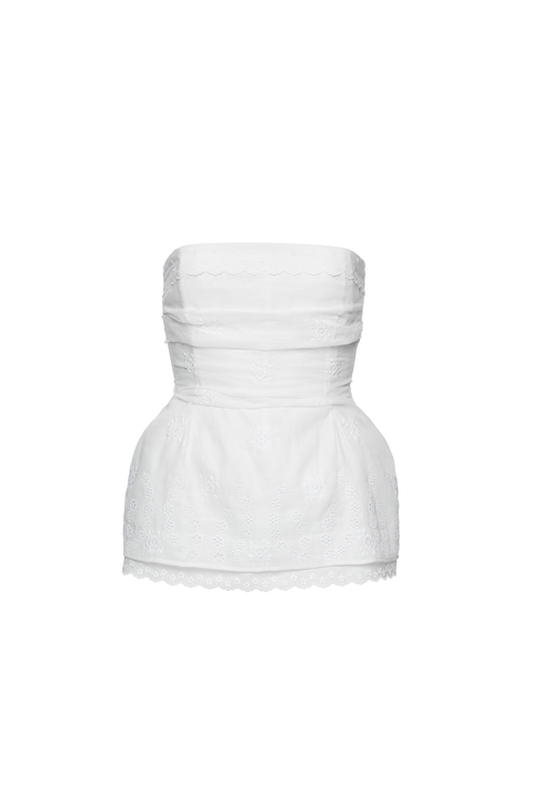 White Padded Hip Hourglass Top