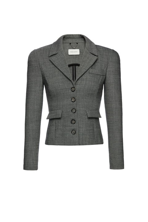 Grey Cinched Waist Blazer