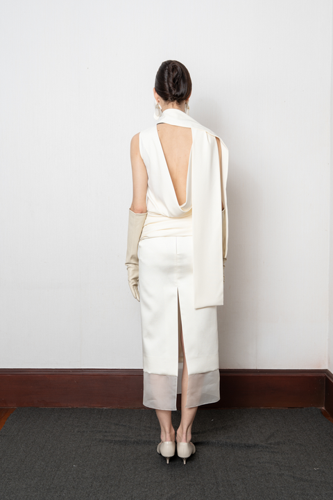 White Aeron Silk Skirt
