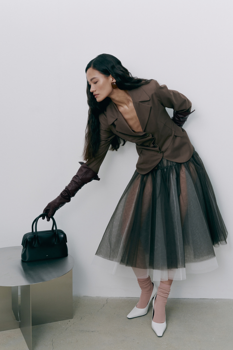 Brown Downtown Midi Skirt