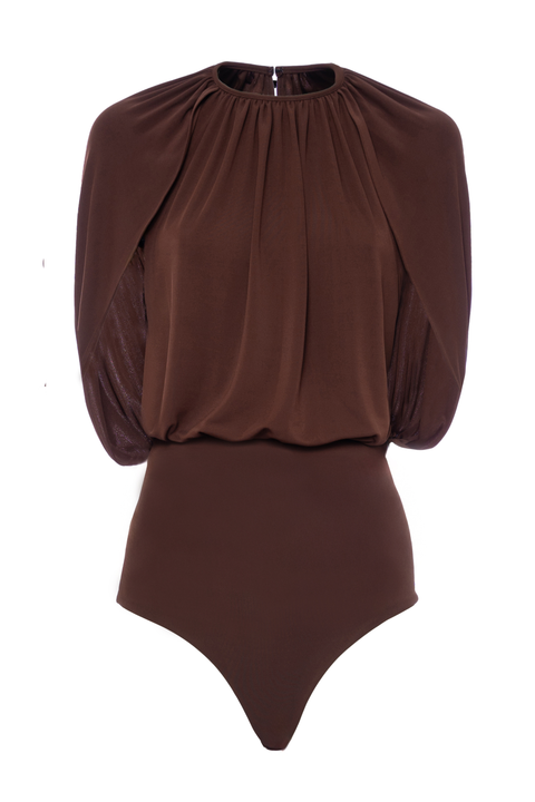 Brown Cape Bodysuit