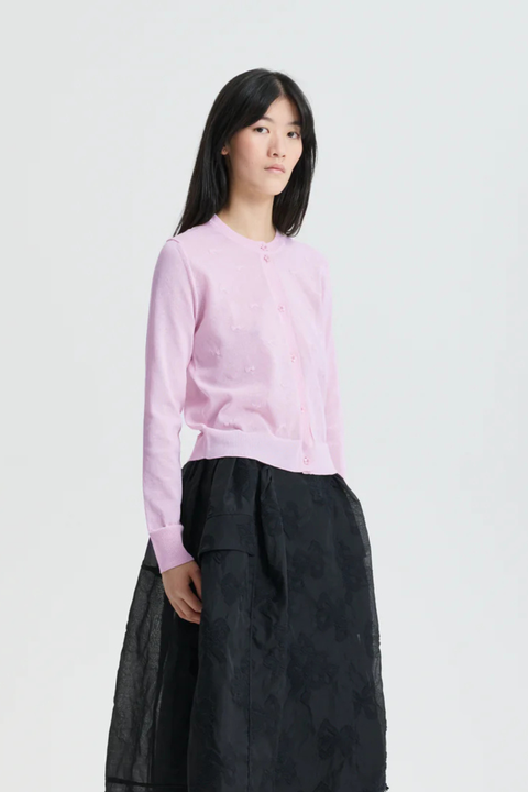 Pink Pretty Bow Knit Cardigan