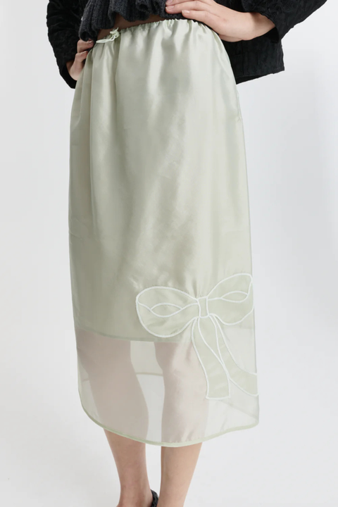 Green Hybrid Organza Skirt