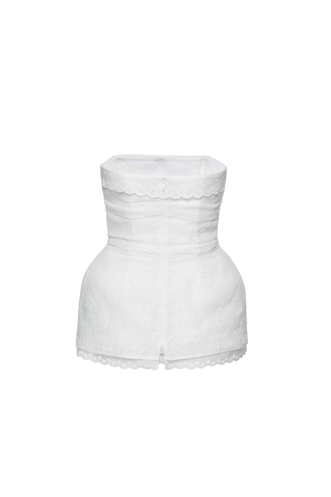 White Padded Hip Hourglass Top