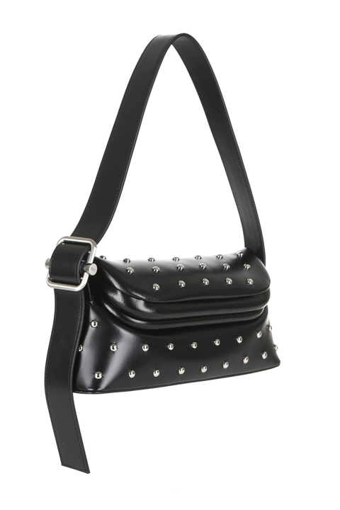 Black Folder Brot Bag With Stud
