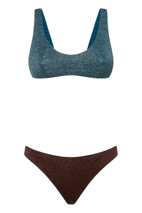 Blue and Brown Lumiere Bikini Set