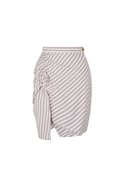 Vivienne Westwood Burgundy Stripe Side Panther Mini Skirt