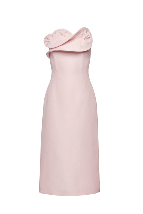 Pink Bustier Midi Dress