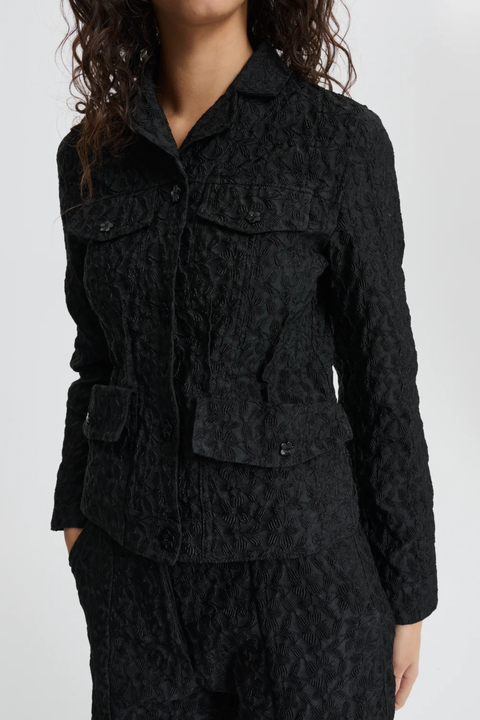 Black Begonia Jacquard Blazer