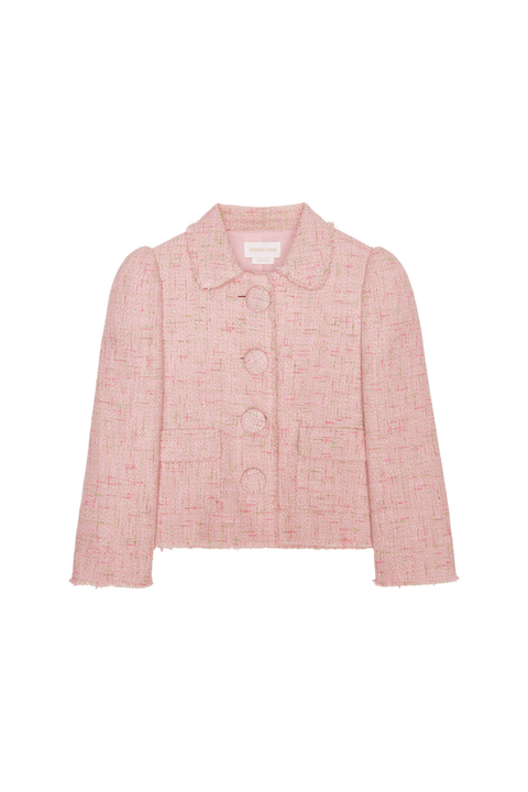 Pink Pocket Detail Fitted Cropped Jacket