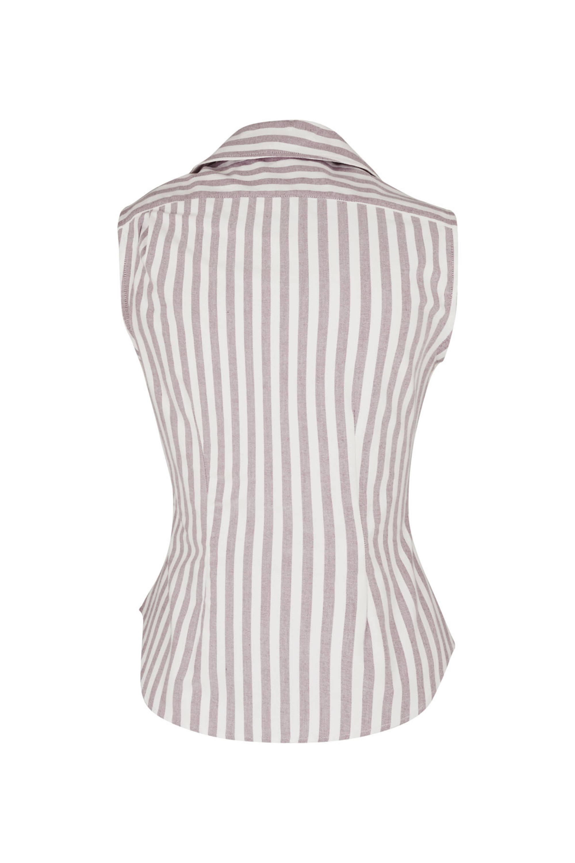 Vivienne Westwood Burgundy Stripe Drunken Cotton Shirt