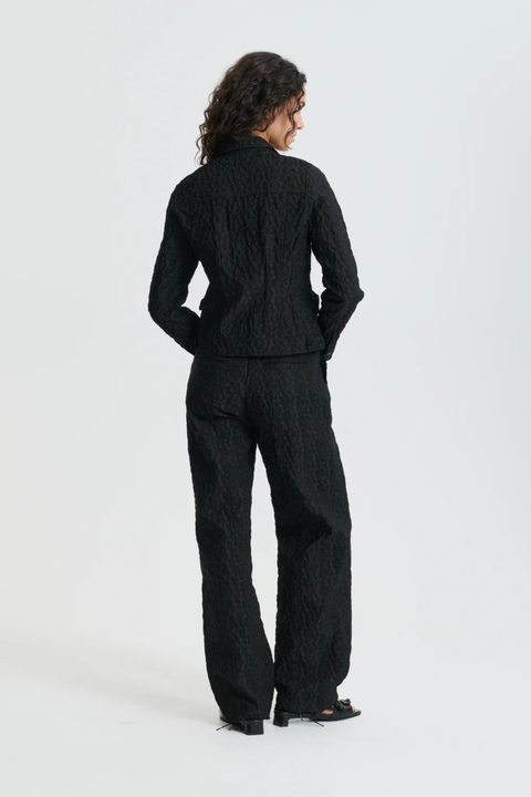 Black Begonia Jacquard Trousers