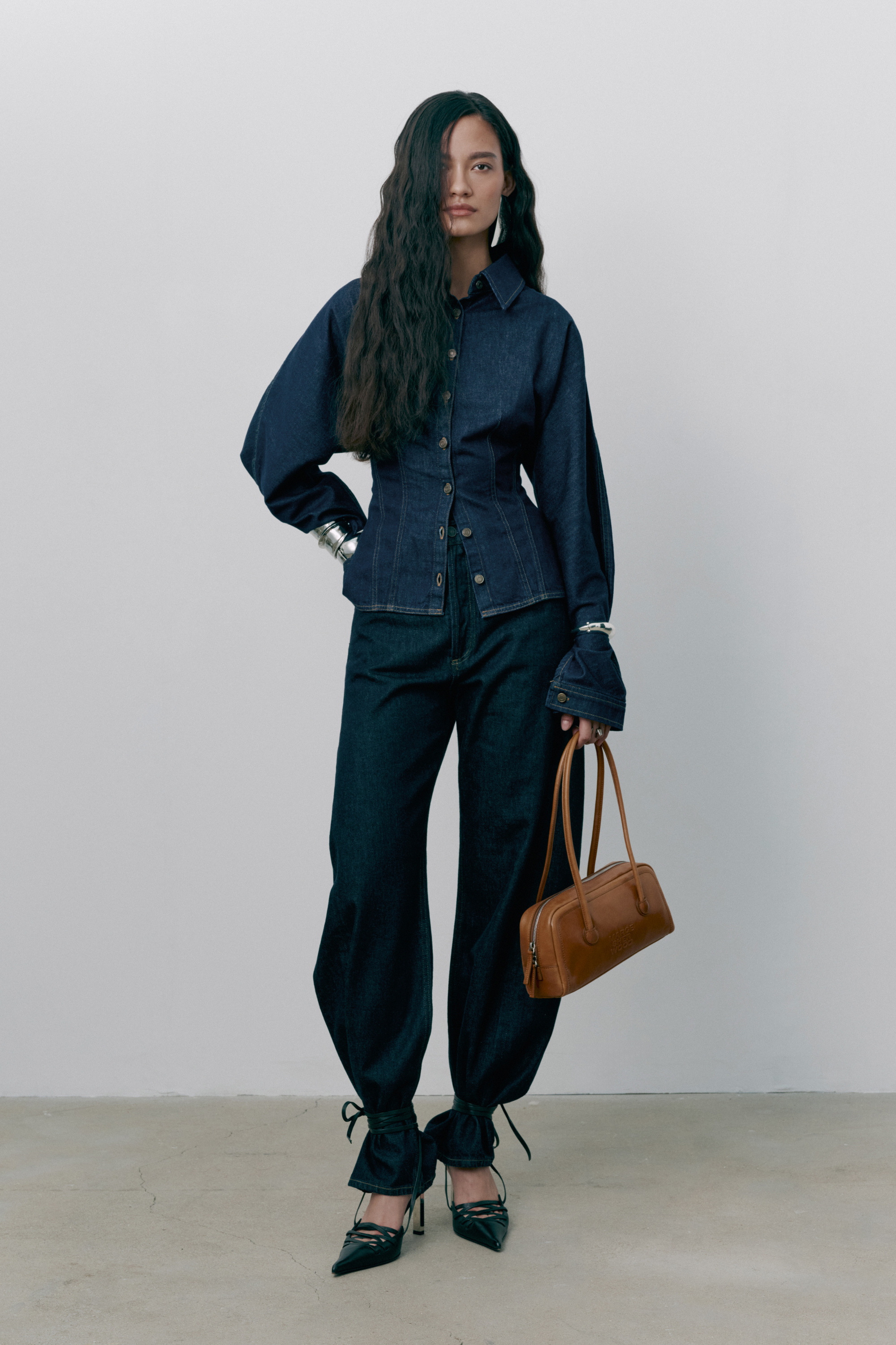 AGOLDE Navy Devon Denim Shirt Jacket