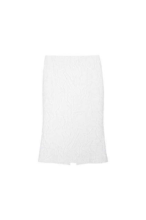White Trumpet Hem Skirt