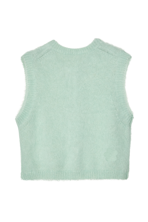Green Mohair Knit Vest
