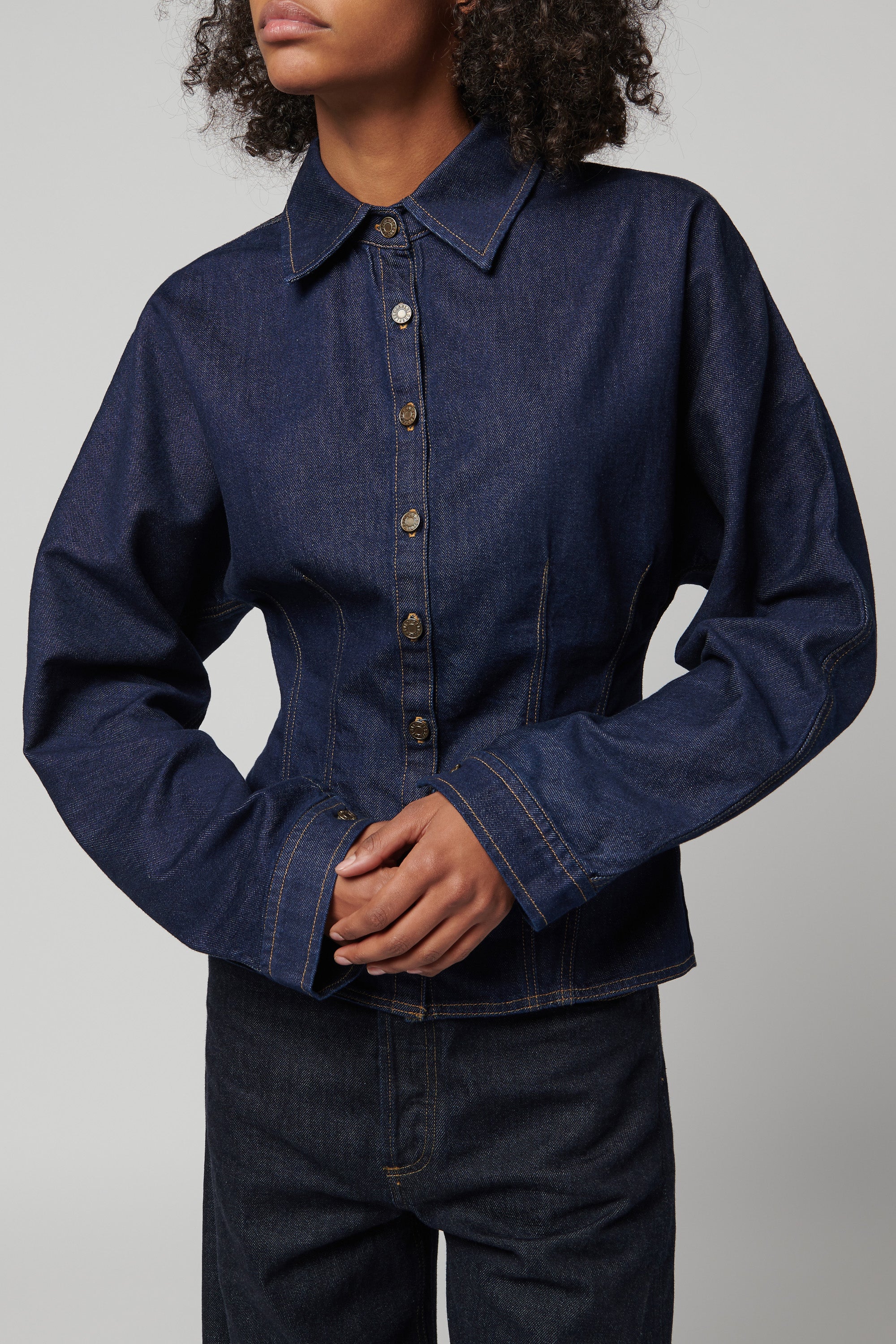 AGOLDE Navy Devon Denim Shirt Jacket