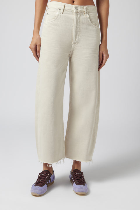 White Ayla Raw Hem Crop Jeans