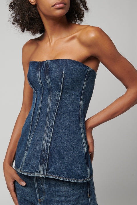 AGOLDE Blue Lara Denim Corset