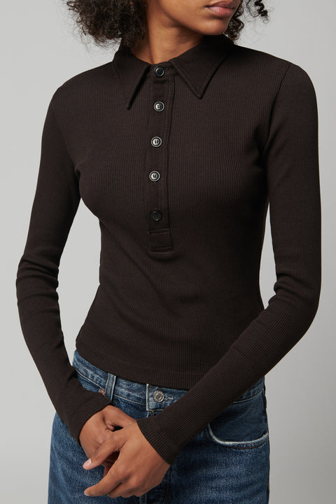 CITIZENS OF HUMANITY Brown Long Sleeve 60'S Polo