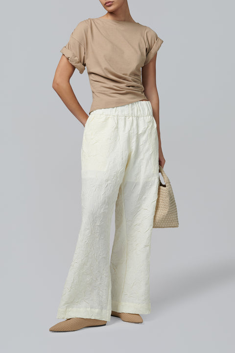 Beige Francine Pleated
Short Sleeve T-
Shirt