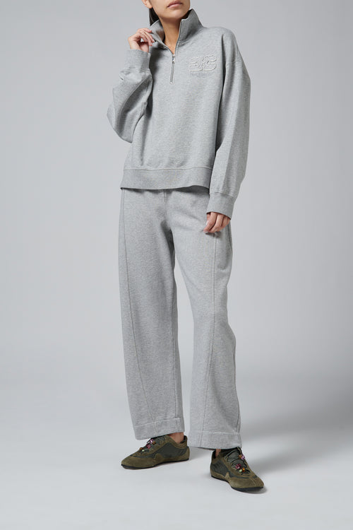 Ganni Grey Isoli Half Zip Jumper