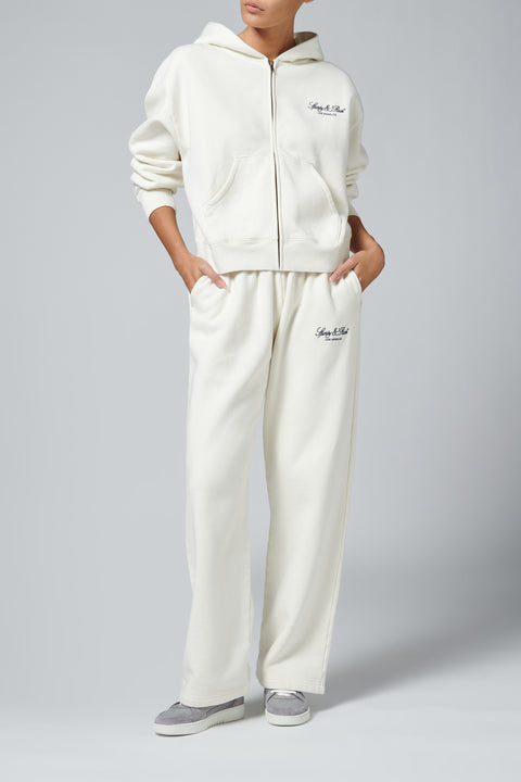 White Vendome La Embroidered Zip Hoodie