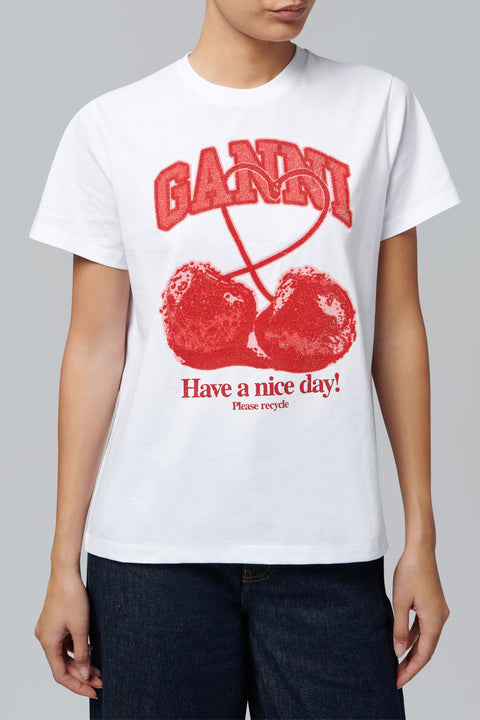 White Cherry Cotton Jersey