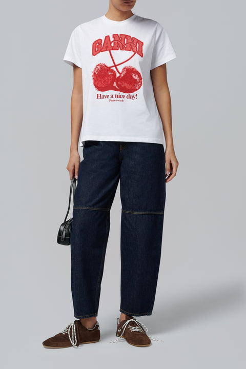 White Cherry Cotton Jersey