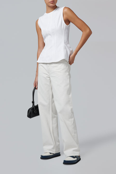 White Corbin Denim Top