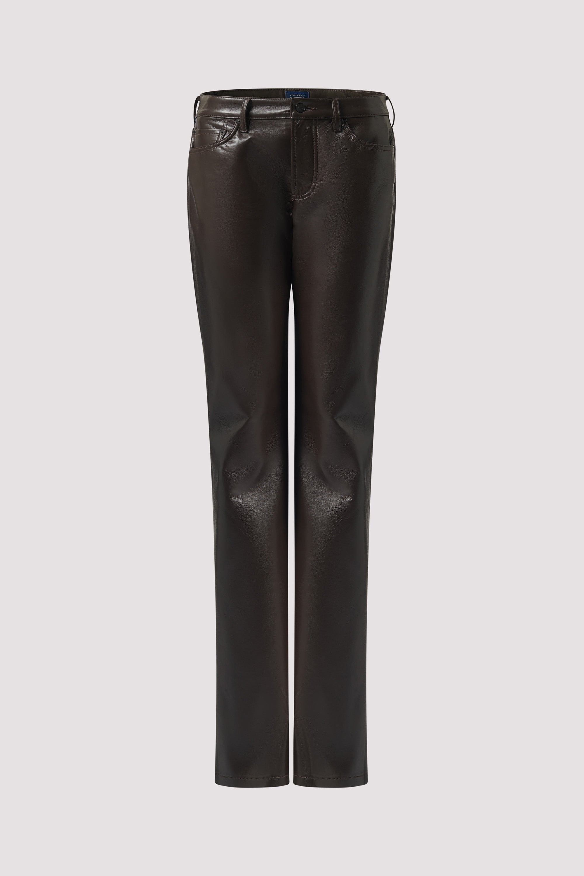 CITIZENS OF HUMANITY Brown Genova Low Rise Boot Leather Pants