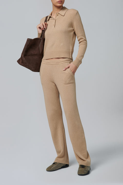 Brown S Logo Cashmere Pant