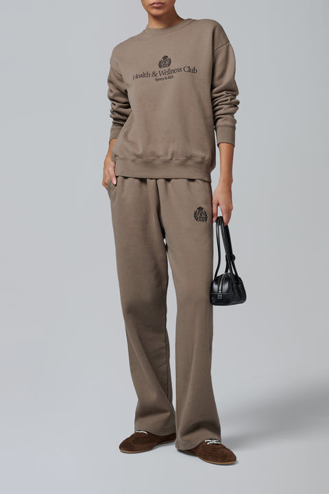 Khaki Ny Crest Embroidered Wide Sweatpant