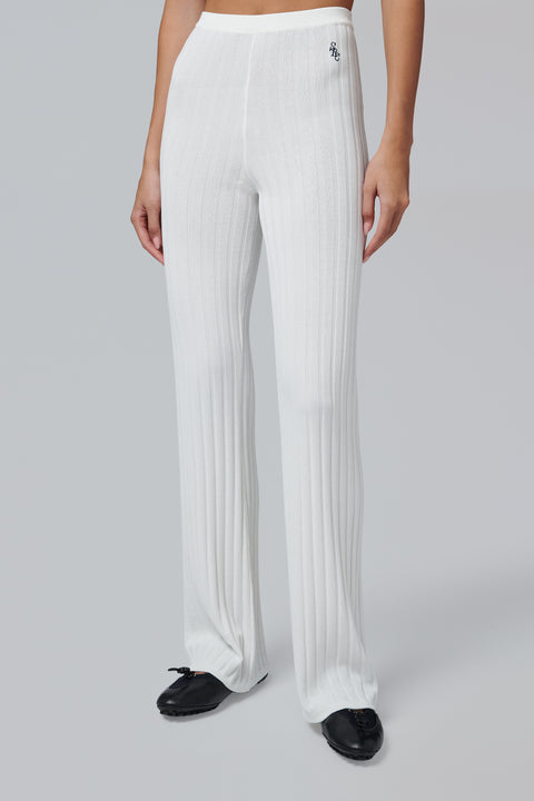 White Src Ribbed Pant