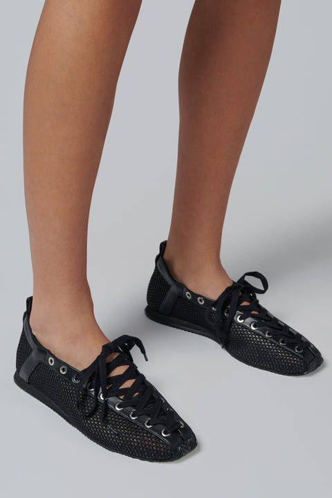Black Sporty Mesh Ballerina