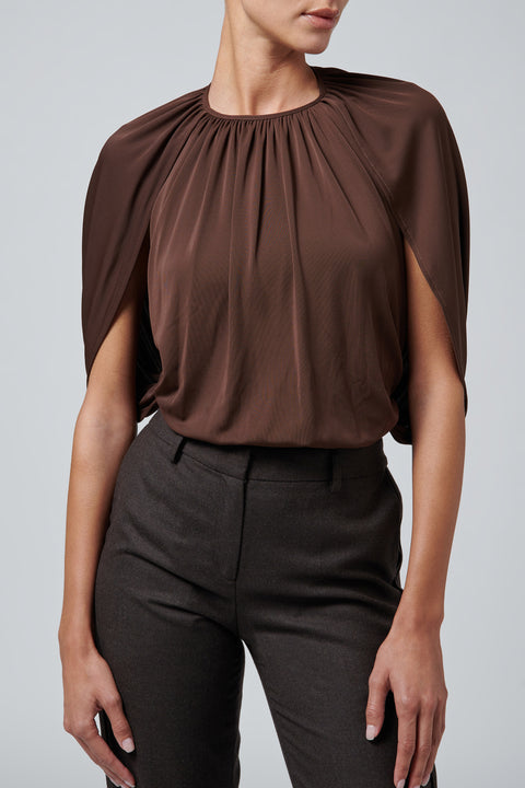 Brown Cape Bodysuit