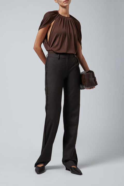 Brown Cape Bodysuit