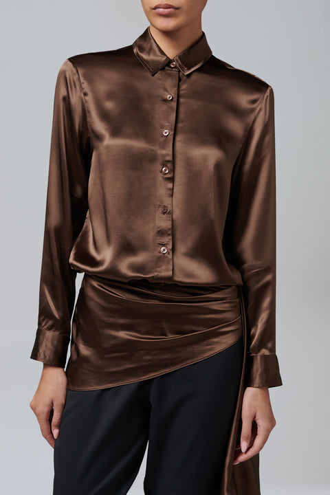 Brown Shirt Bodysuit
