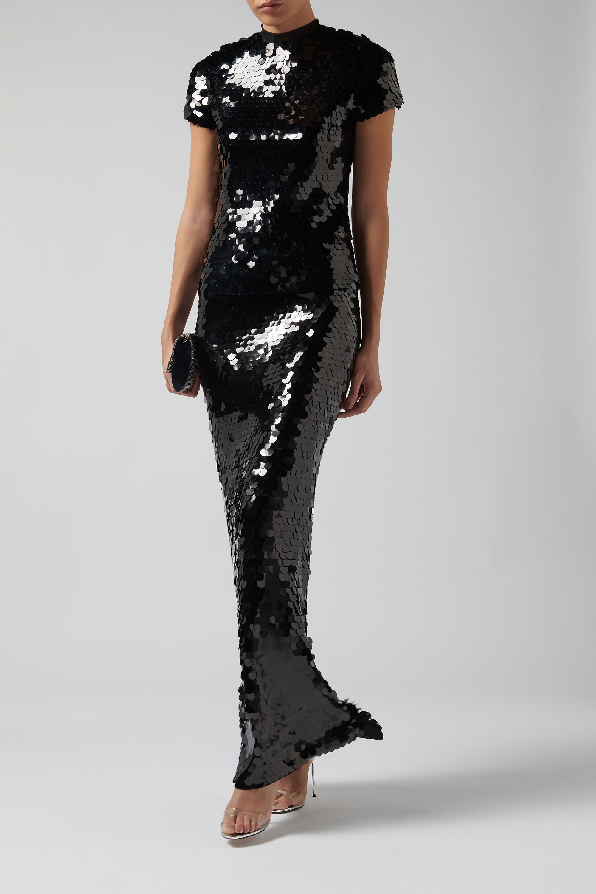 paris georgia mermaid dress Paris Georgia Black Mermaid Sequin Skirt Black / S