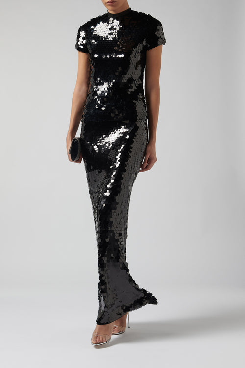 Paris Georgia Black Mermaid Sequin Skirt Black / S