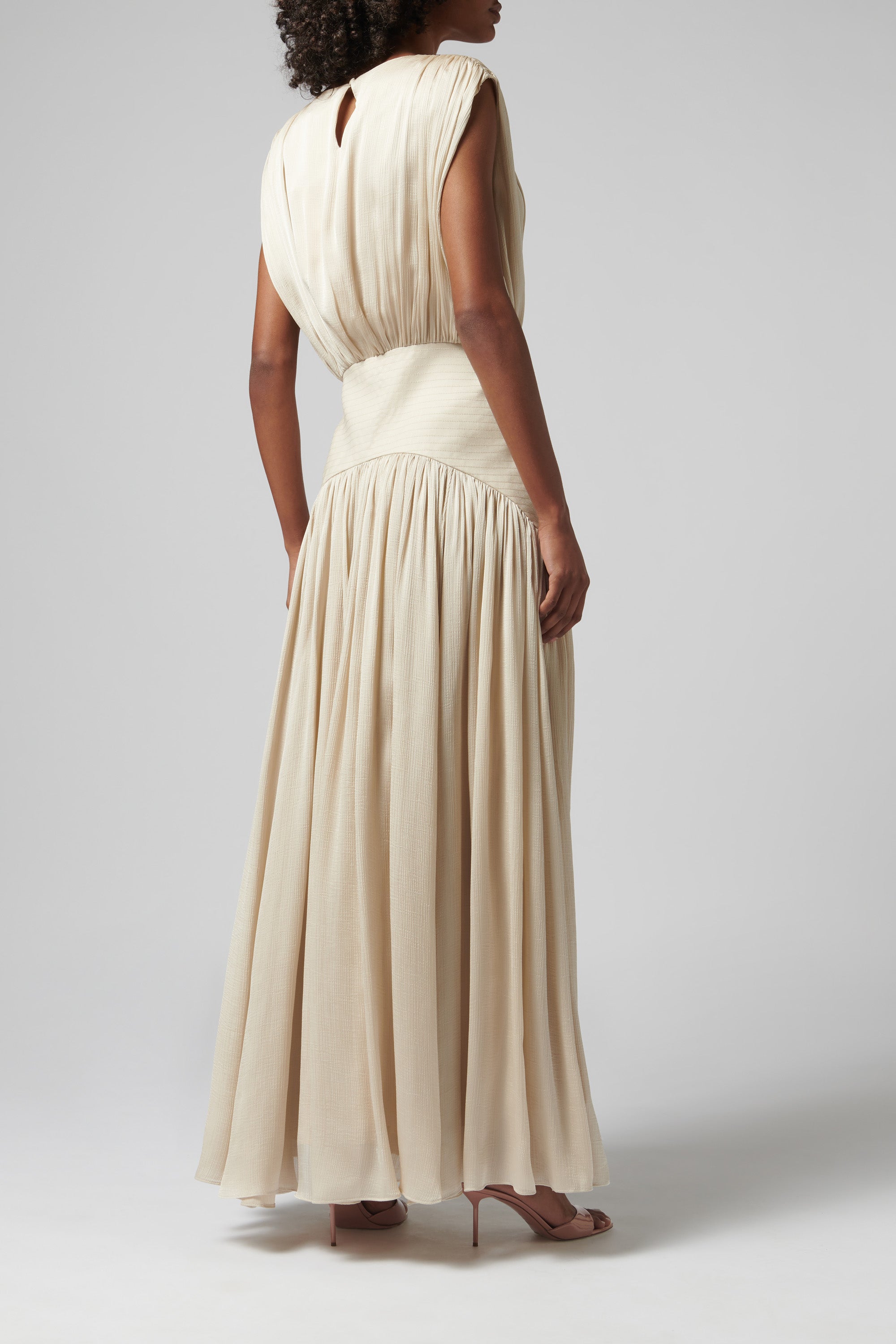 sew beads on dress Karley Sequin Maxi Dress - Beige main image 0