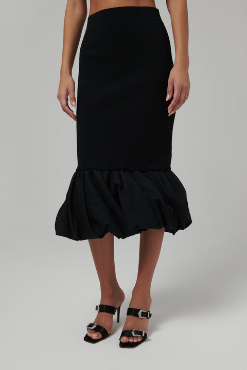 Black Camille Midi Skirt