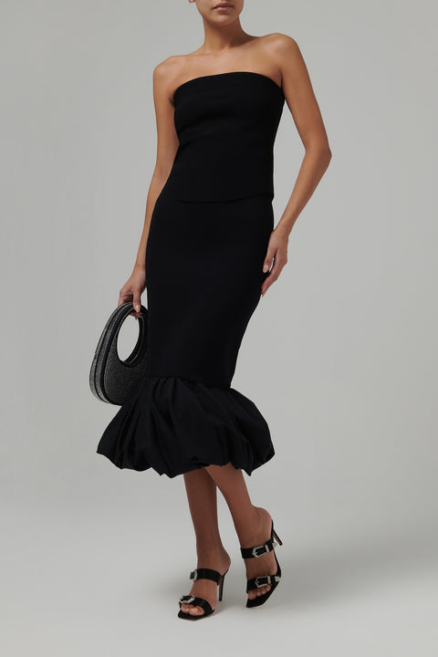 Black Camille Midi Skirt