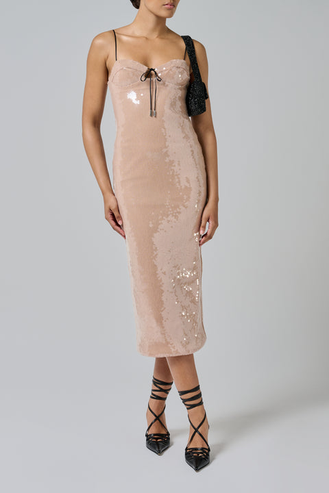 Beige Che Midi Dress