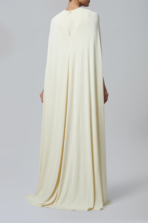 Beige Demi Cape Gown