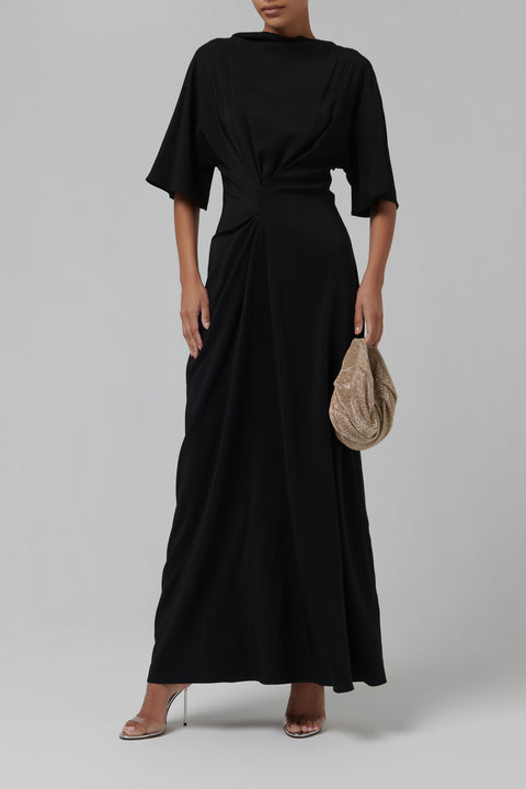 Black Integrated Twisted Knot Dress
