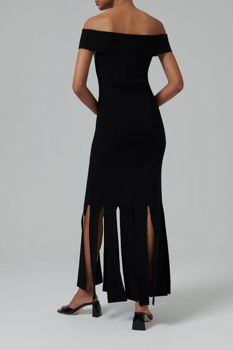 Black Madison Off-Shoulder Dress