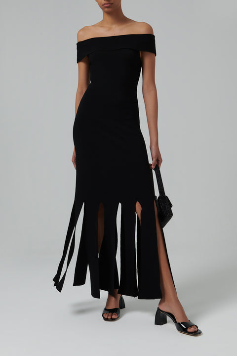 Black Madison Off-Shoulder Dress