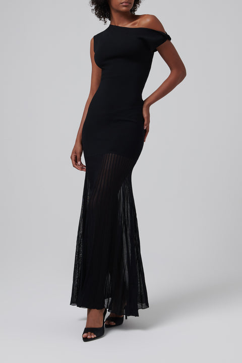 Black Indigo Twist Dress